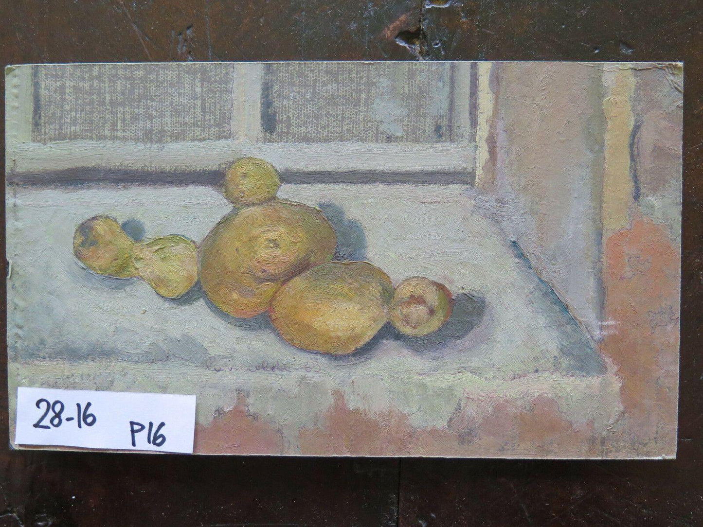 PATATE SUL TAVOLO NATURA MORTA DIPINTO OLIO SU TAVOLA QUADRO ANTICO GARANZIA p16 - Belbello Antiques