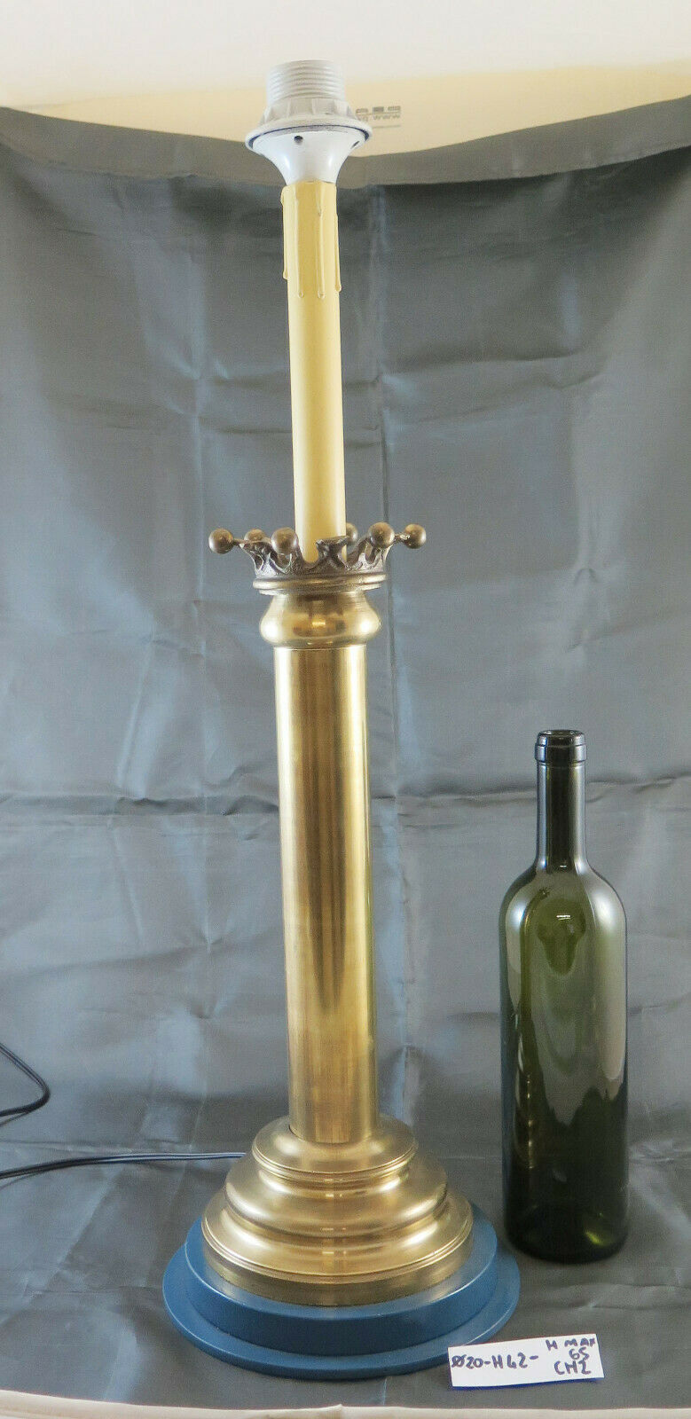 GRANDE LAMPADA DA TAVOLO VINTAGE IN OTTONE ABAT JOUR ARTIGIANALE FATTA MANO CH2