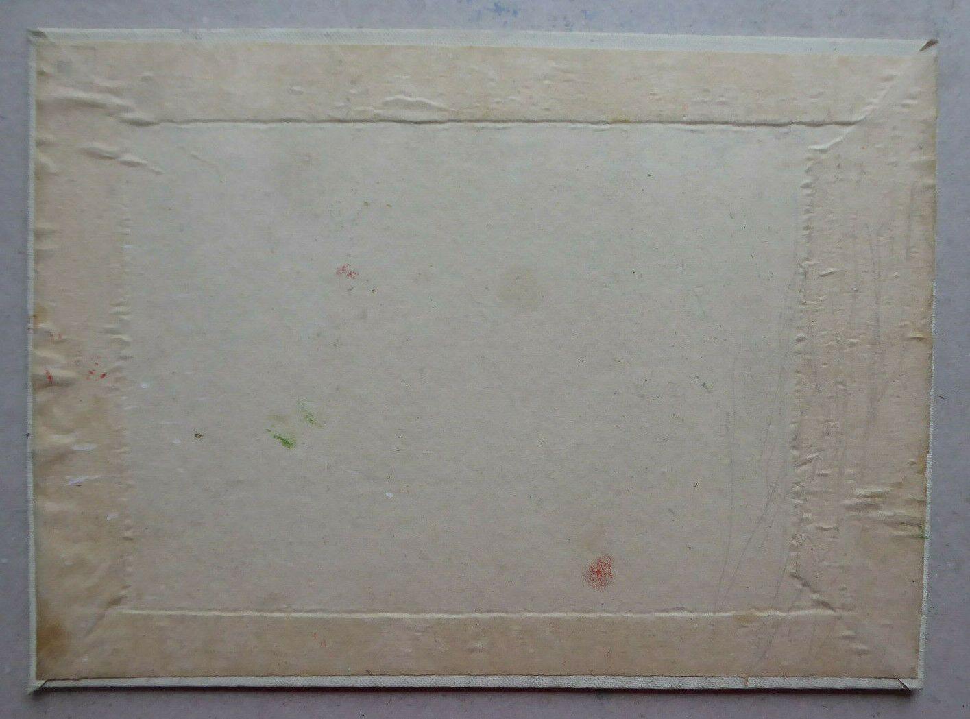 33x24cm VECCHIO DIPINTO NAIF PICCOLE DIMENSIONI QUADRO VINTAGE FIGURE MD10 - Belbello Antiques