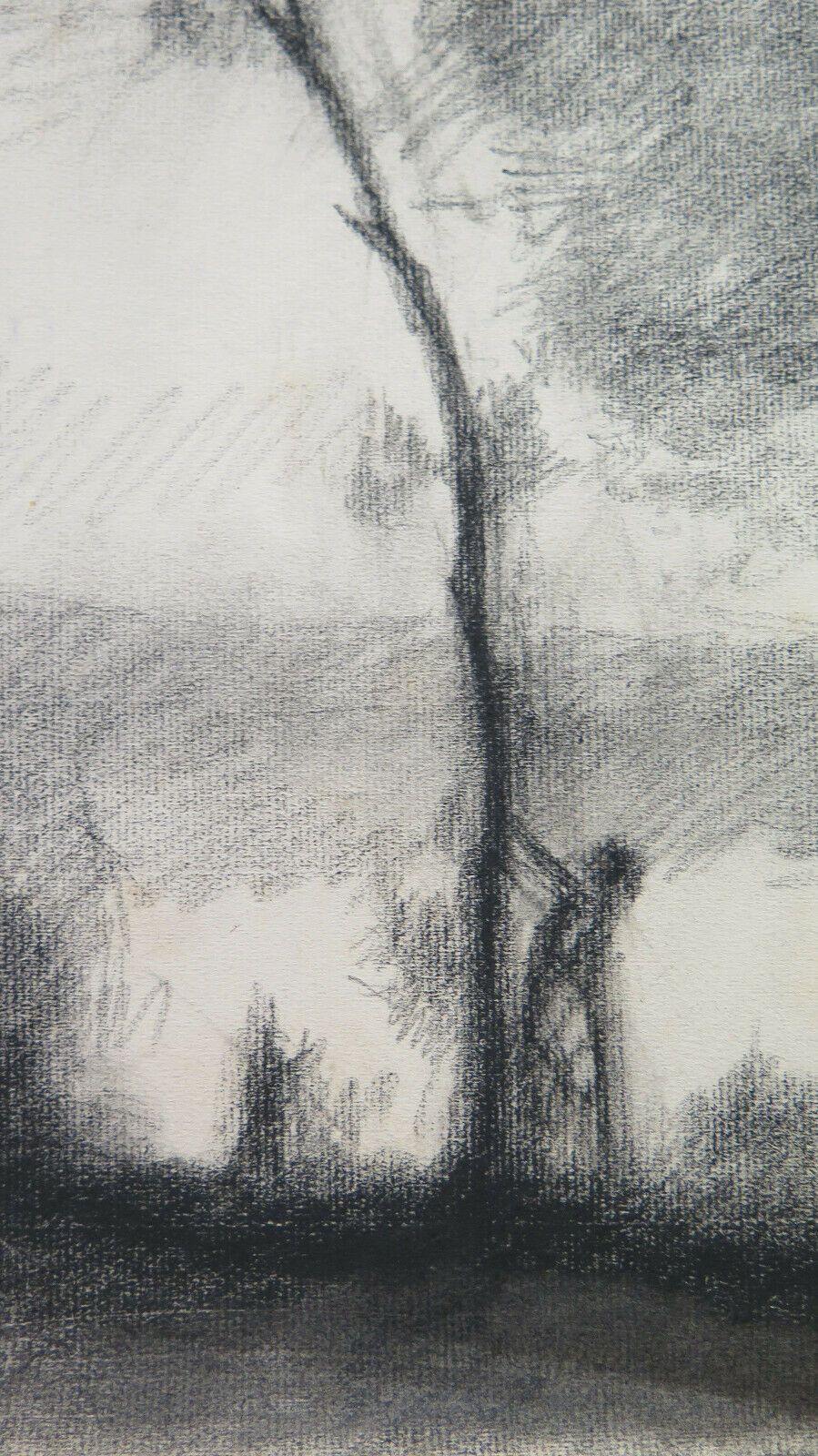 DISEGNO ANTICO PAESAGGIO CAMPAGNA CARBONCINO Pierre Duteurtre detto DUT BM53.1 b - Belbello Antiques