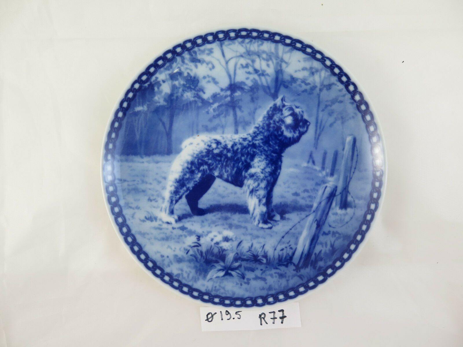 PIATTO IN CERAMICA TOVE SVENDSEN HUNDEPLATTE BOUVIER DES FLANDERS DANIMARCA R77 - Belbello Antiques