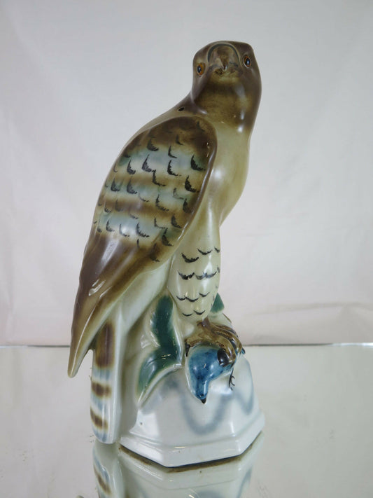 DELICIOUS VEILLEUSE BEDSIDE LAMP IN CERAMIC HAWK SHAPE VINTAGE R55