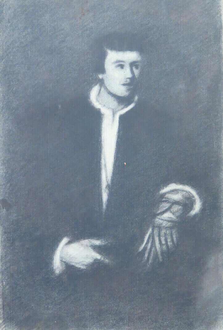 RITRATTO UOMO DISEGNO ANTICO GRANDE MISURA PITTORE Pierre Duteurtre DUT BM53.1