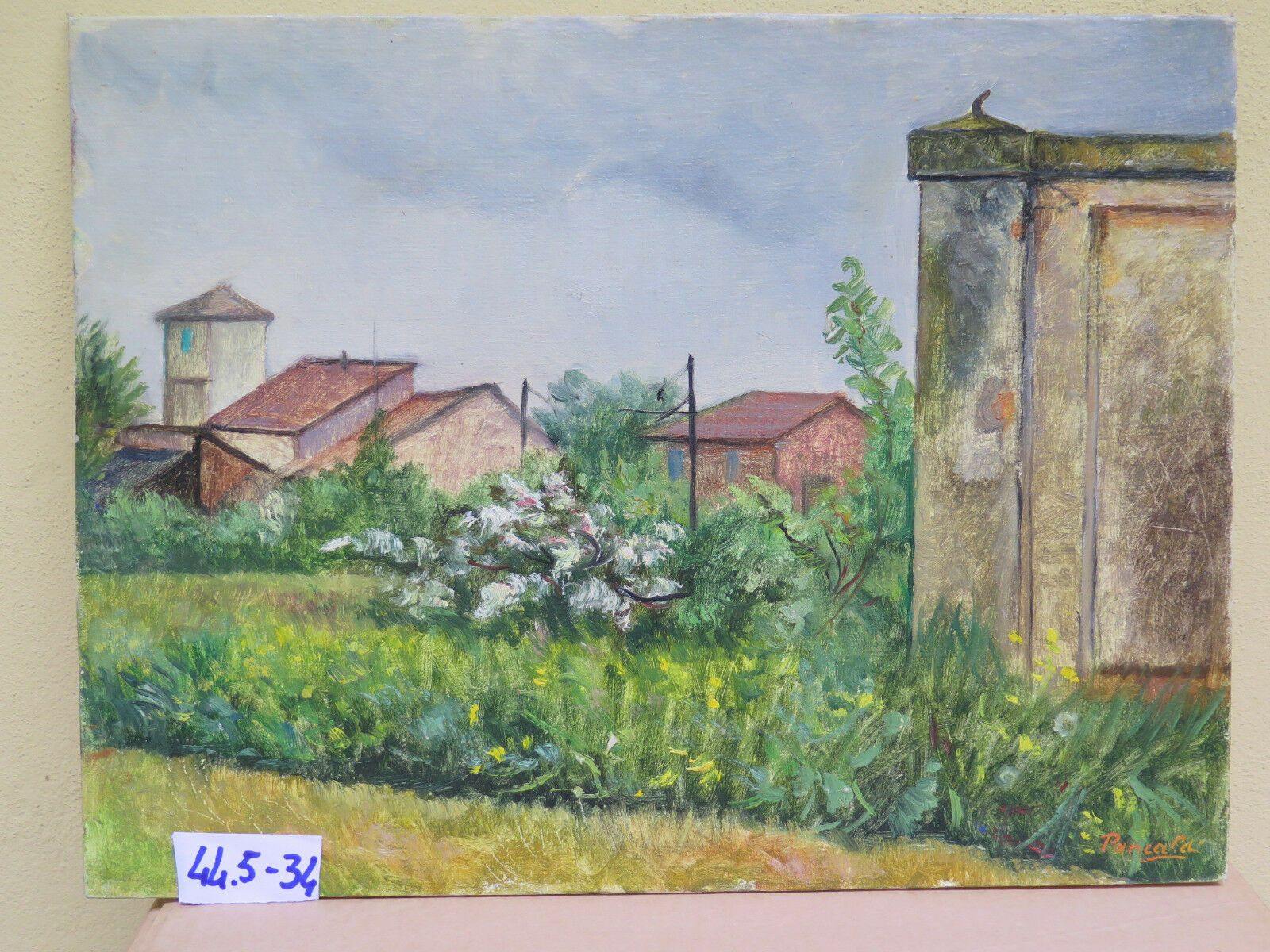 QUADRO FIRMATO PANCALDI DIPINTO AD OLIO SU TAVOLA PAESAGGIO EMILIA ROMAGNA - Belbello Antiques