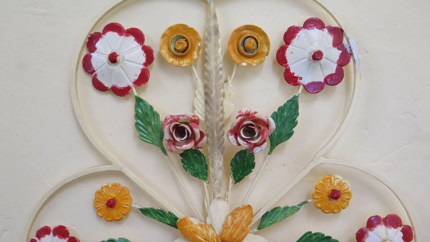 APPLIQUE A FIORI IN FERRO BATTUTO STILE FLOREALE VINTAGE FATTA A MANO LUCE CH-10