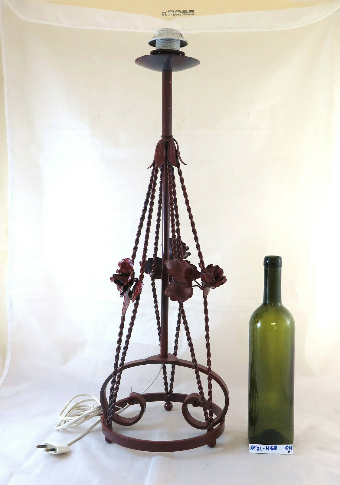 LAMPADA DA TAVOLO TERRA DESIGN VINTAGE IN FERRO BATUTTO FORGIATO A MANO CH6