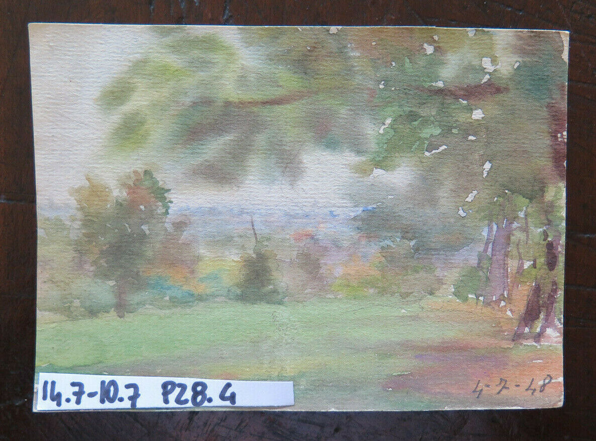 SMALL WATERCOLOR PAINTING ON PAPER PAPER PAINTER G. PANCALDI MODENA P28.4