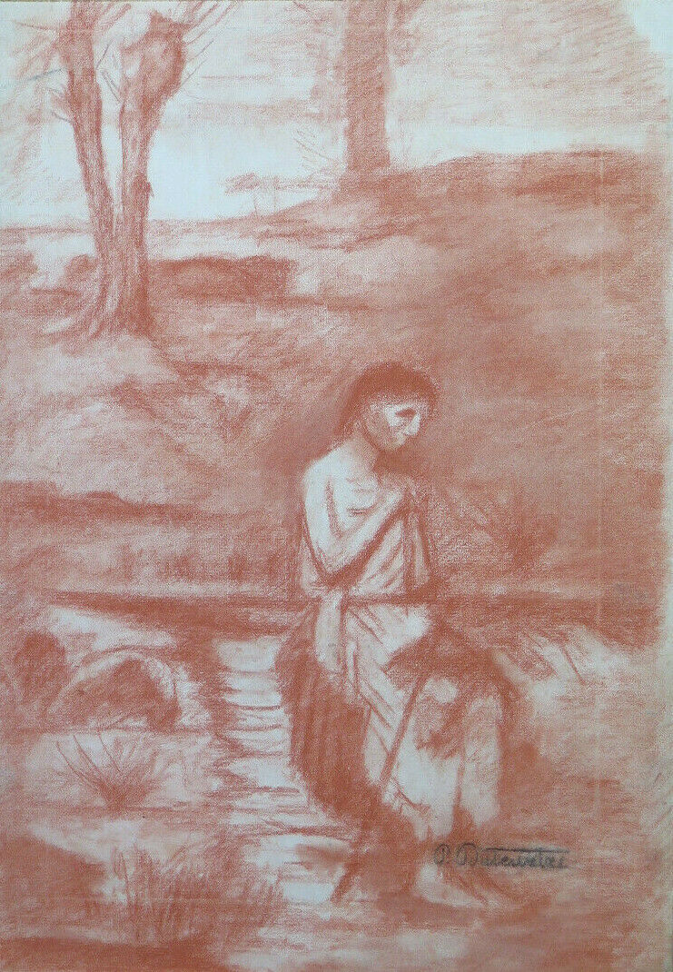 DISEGNO ANTICO SANGUIGNA Pierre Duteurtre DUT SAN GIOVANNI BATTISTA BM53.1 B