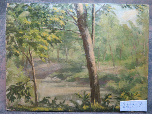 ANTICO DIPINTO OLIO SU TAVOLA GIUGNO 1947 QUADRO ORIGINALE CON GARANZIA p1 - Belbello Antiques