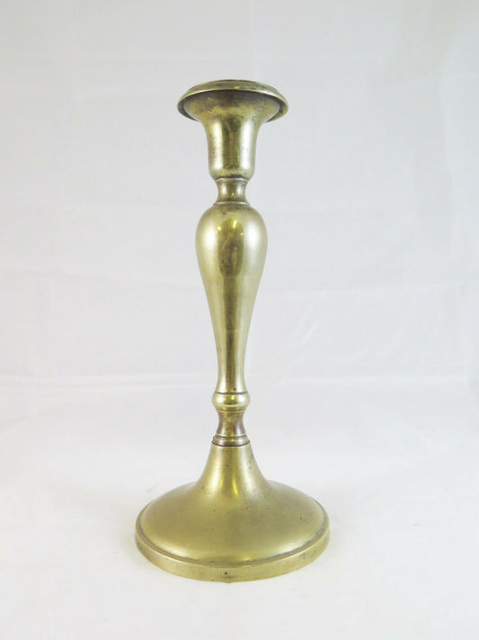 ANTIQUE 19TH CENTURY GOLDEN AND TURNED BRASS TORCH CANDLESTICK G13 LIGHT 