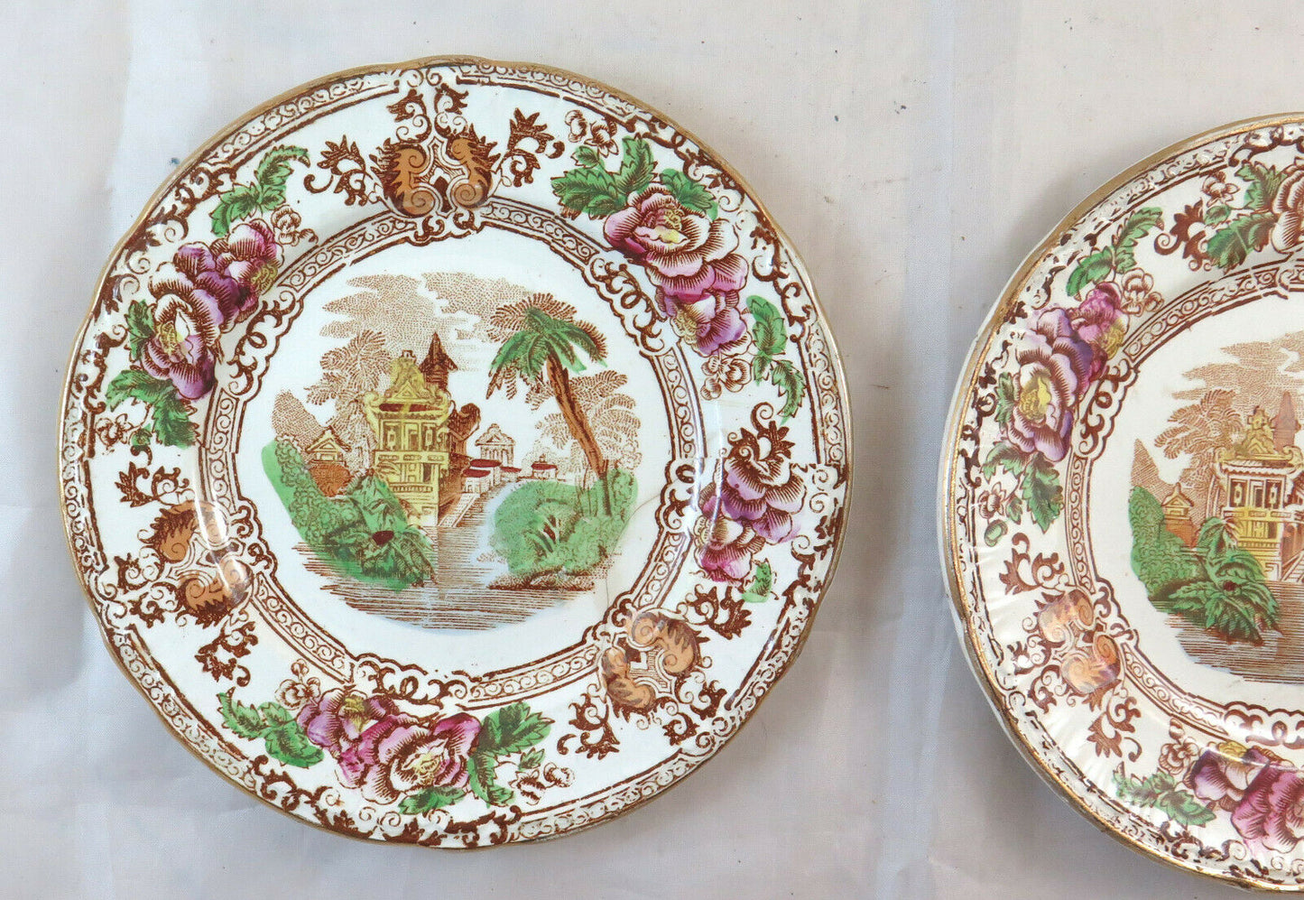 PAIR OF LONGWY CYPRUS PLATES IN FAÏENCE CERAMIC FRANCE BM25 