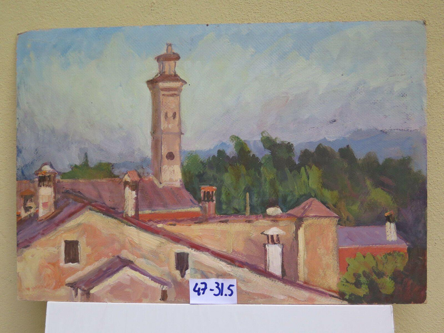 QUADRO VINTAGE PAESAGGIO DIPINTO AD OLIO IMPRESSIONISTA NOVECENTO 900 PANCALDI - Belbello Antiques