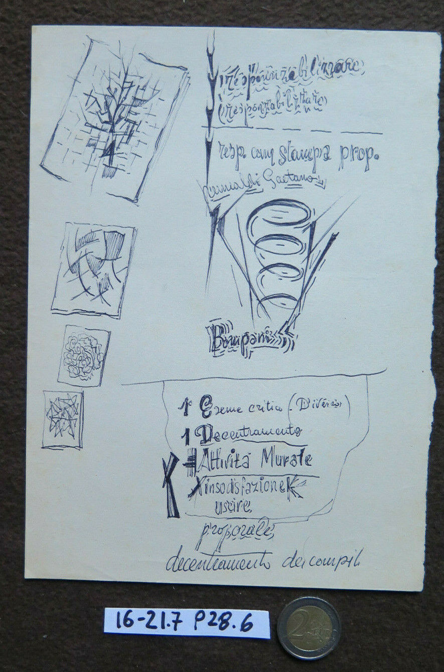 OLD SKETCH WITH NOTES FOR A COMMUNIST POLITICAL FLYER FROM THE 1950s P28.6