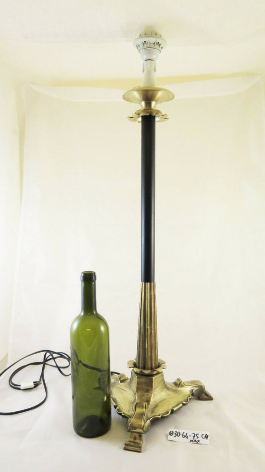 LARGE VINTAGE BRASS TABLE LAMP ABAT JOUR HANDCRAFTED BAROQUE STYLE CH 