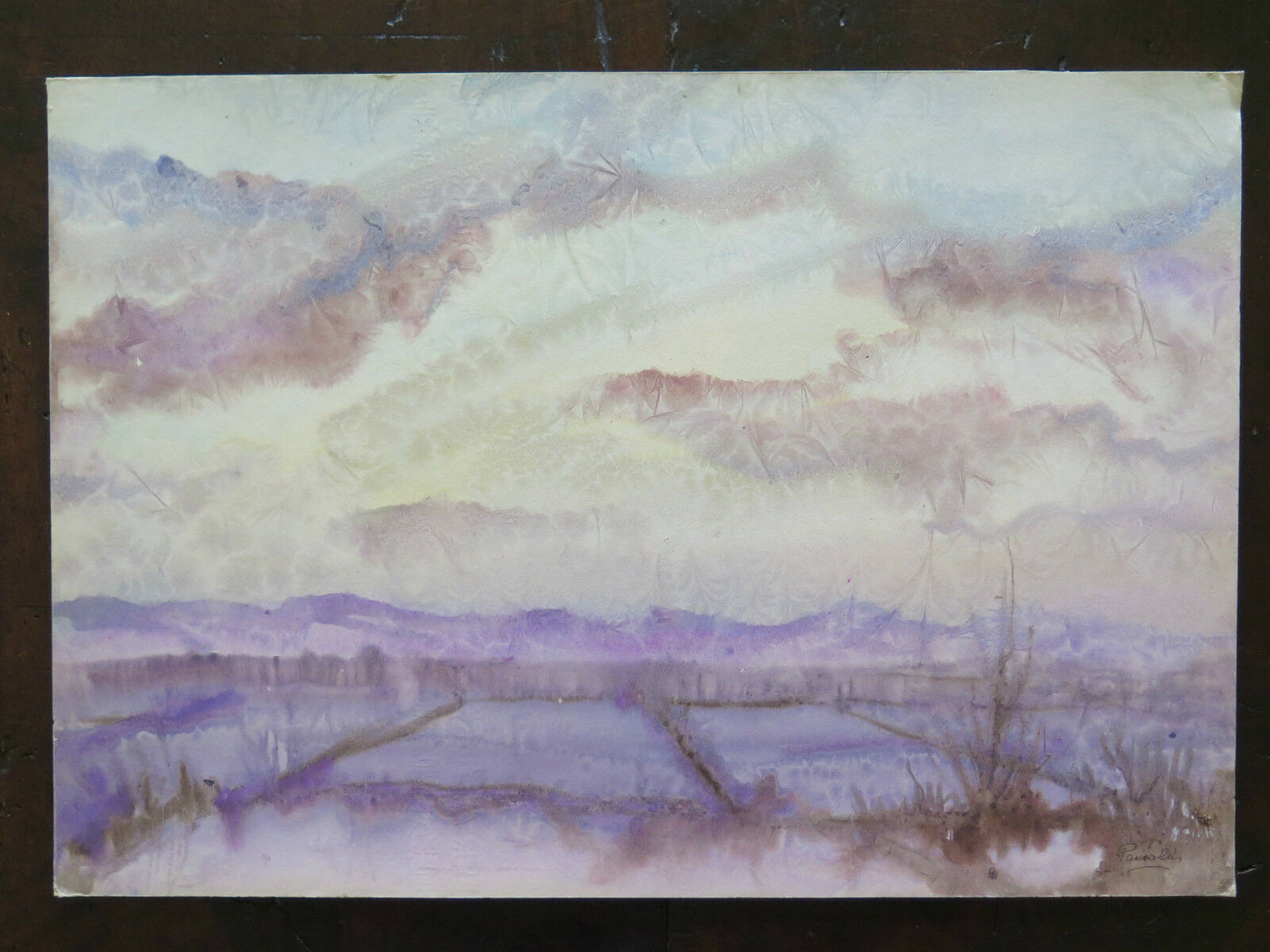 PAINTING WINTER LANDSCAPE WITH SNOW AND FROST MODERN PAINTING FROM THE 60S ORIGINAL p16