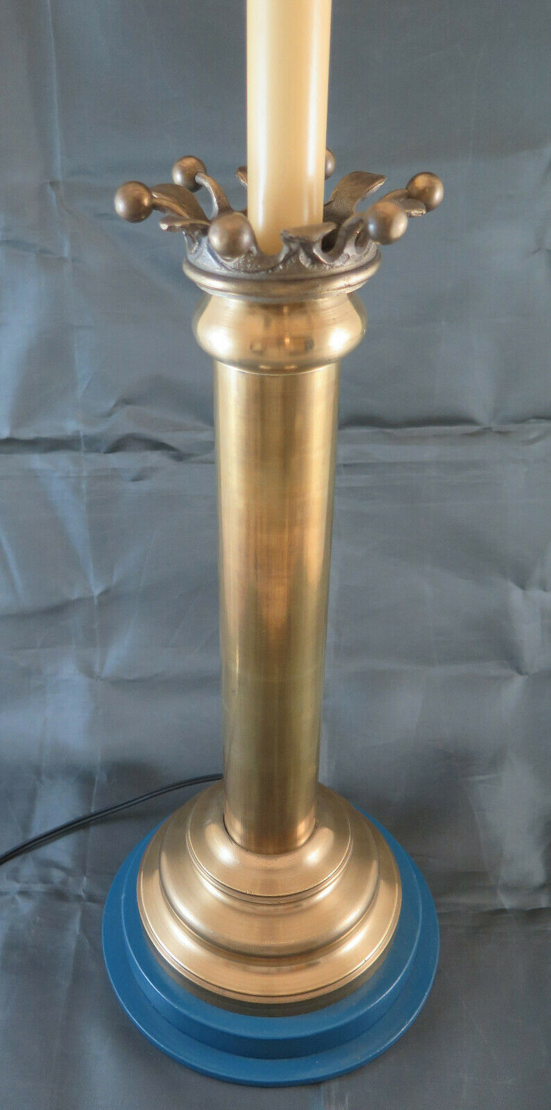 LARGE VINTAGE TABLE LAMP IN BRASS ABAT JOUR HANDMADE CH2 