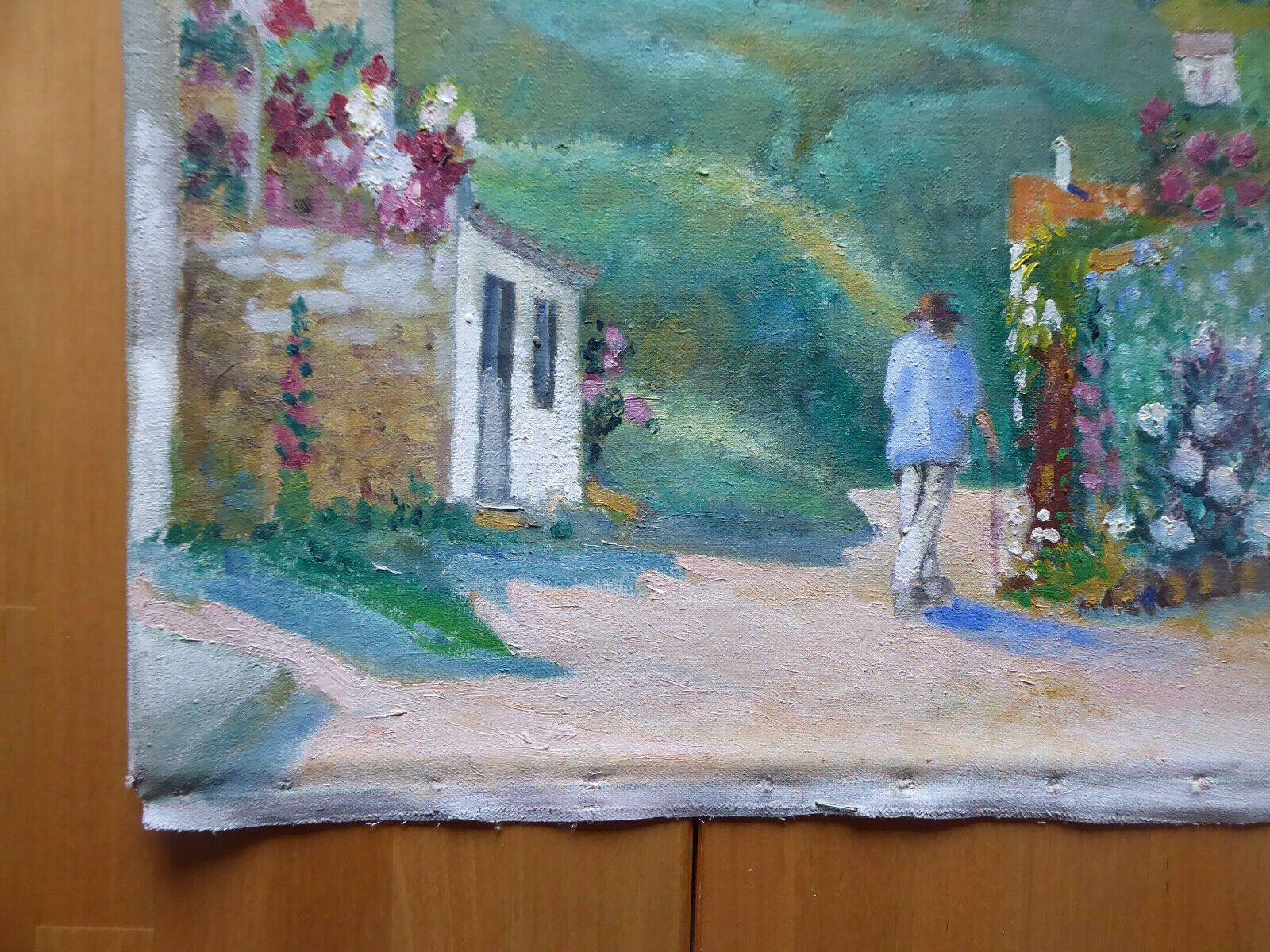 VECCHIO DIPINTO IN STILE IMPRESSIONISTA PAESAGGIO PRIMAVERA FIRMATO SEGURA MD3 - Belbello Antiques