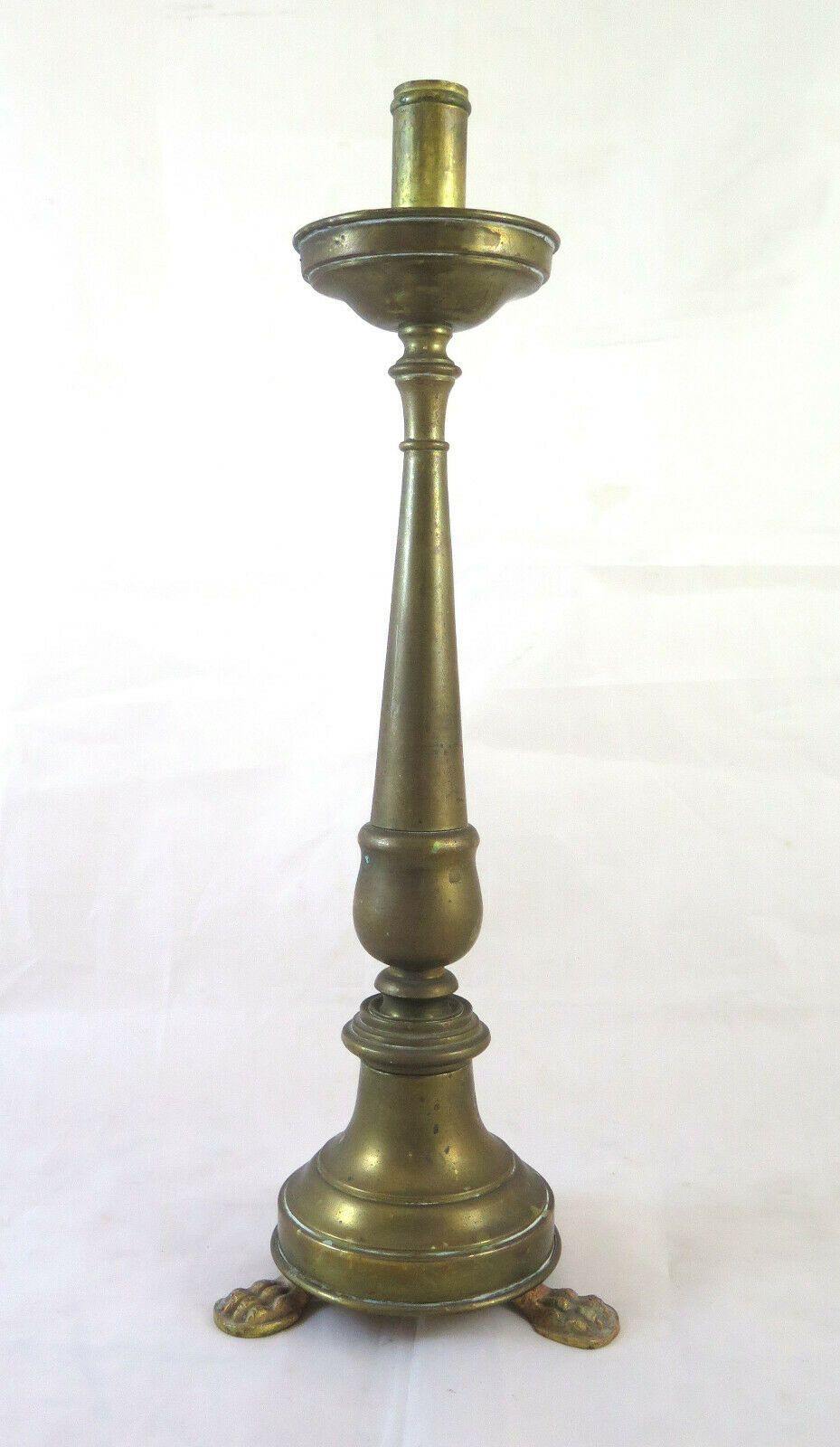 VECCHIA TORCERA IN BRONZO CANDELIERE CANDELABRO PICCOLE DIMENSIONI GR3 - Belbello Antiques