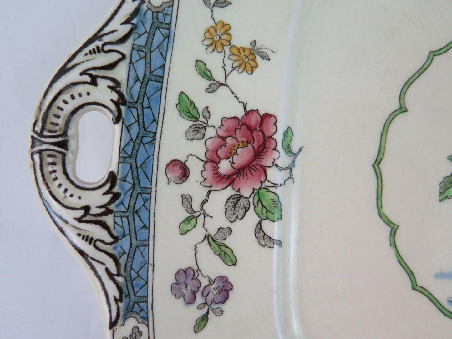 GRANDE PIATTO DA PORTATA IN CERAMICA SPODE'S ROYAL JASMINE COPELAND POTTERY R91 - Belbello Antiques