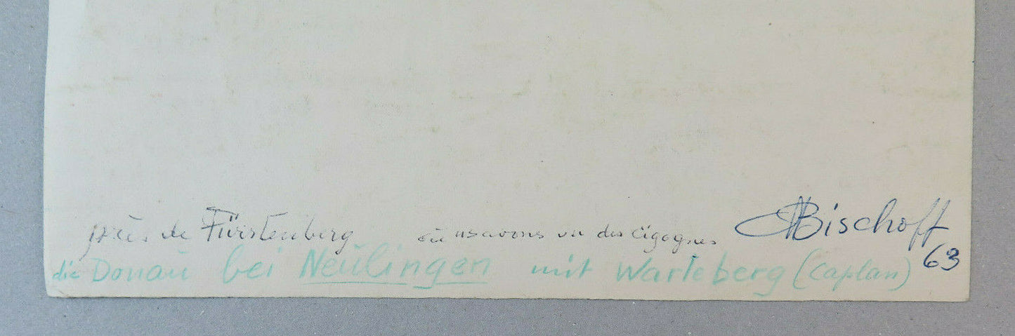 OLD DRAWING SIGNED BISCHOFF 1960s Neulingen Fürstenberg Germany BM53.2 