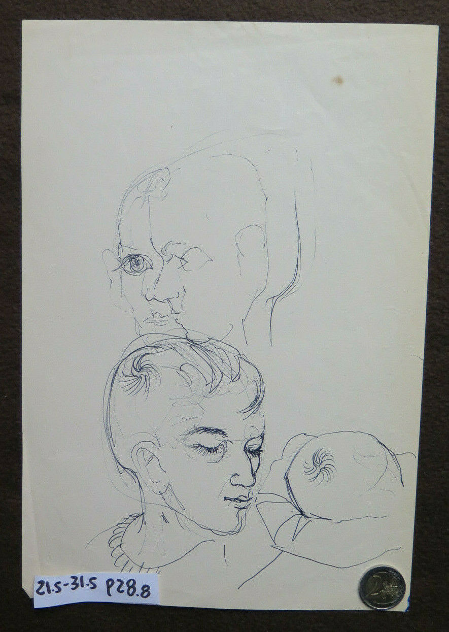 DRAWING ON PAPER STUDY FACES HUMAN BODY SKETCH SKETCH ART PAINTER P28.8