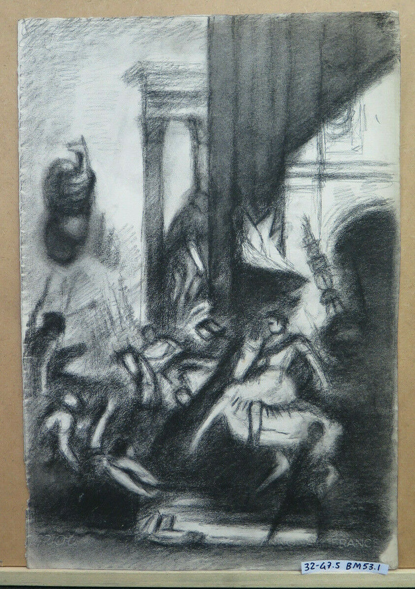 GRANDE DISEGNO ANTICO STILE NEOCLASSICO QUADRO Pierre Duteurtre detto DUT BM53.1