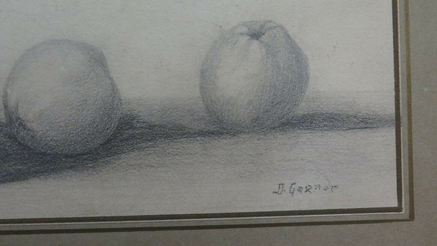 ANTIQUE DRAWING SIGNED GAGNOR STILL LIFE PENCIL ON PAPER PAPER BM40