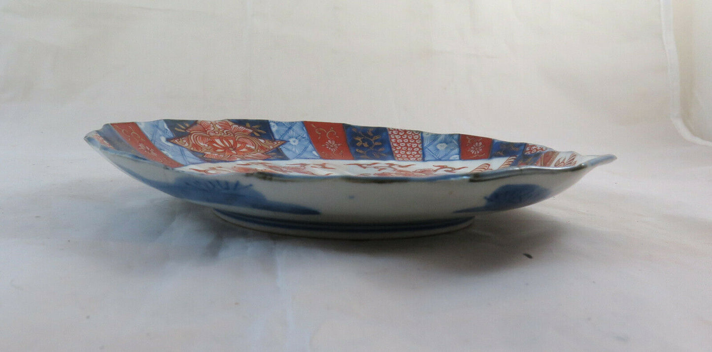 PIATTO ANTICO IN PORCELLANA IMARI ANTICO CONCHIGLIA GIAPPONE CERAMICA ASIA BM25