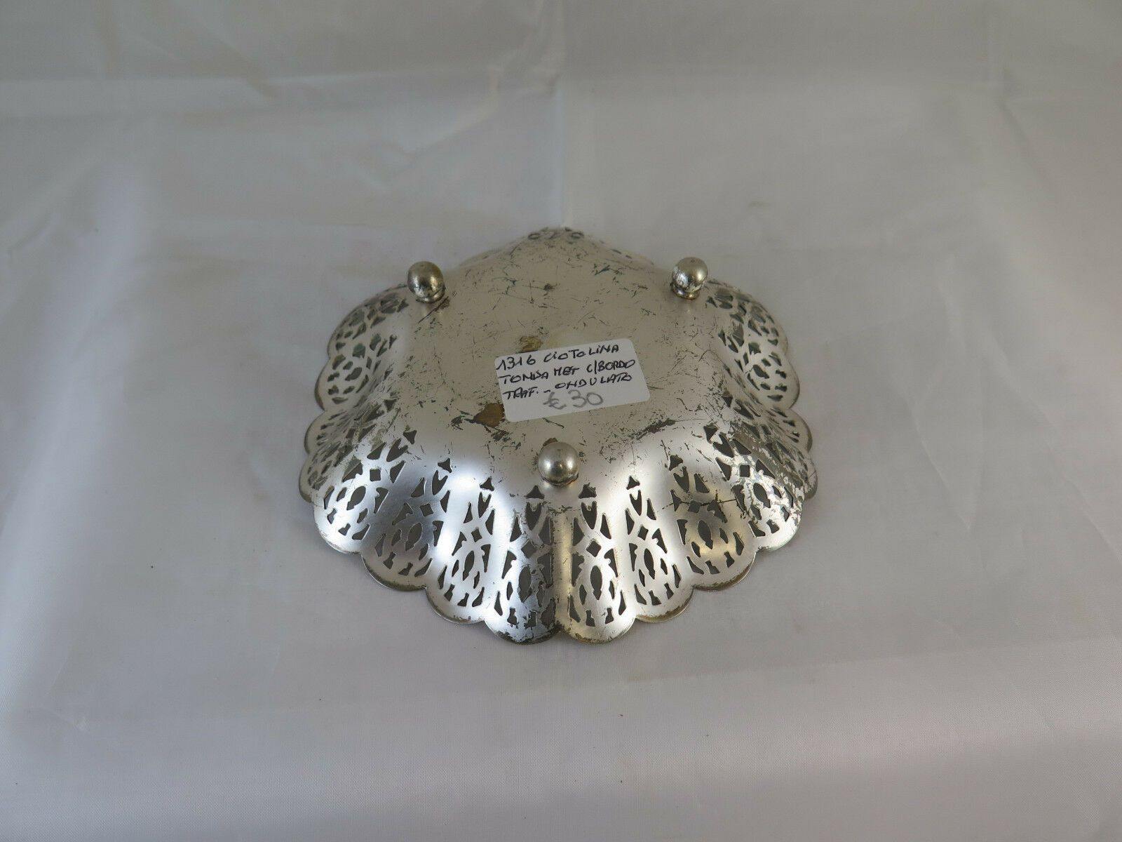 COPPIA DI CIOTOLE SVUOTATASCHE IN METALLO ARGENTATO VINTAGE METAL PLATES R116 - Belbello Antiques