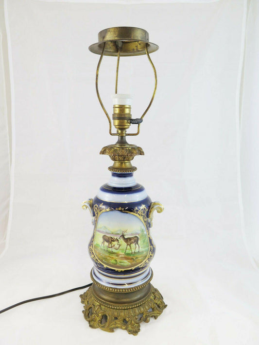 LAMPADA ABAT-JOUR IN PORCELLANA DANIMARCA PRIMO NOVECENTO DENMARK PORCELAIN R90 - Belbello Antiques