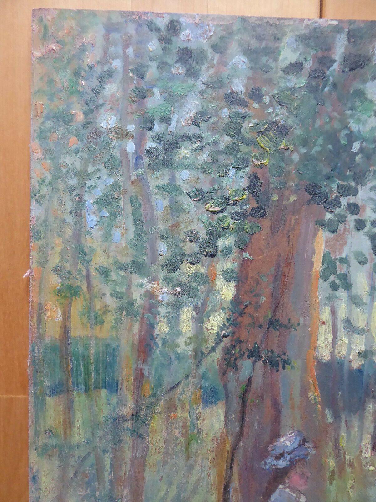 VECCHIO QUADRO IN STILE IMPRESSIONISTA VEDUTA GIARDINI SCUOLA SPAGNOLA '900 MD3 - Belbello Antiques