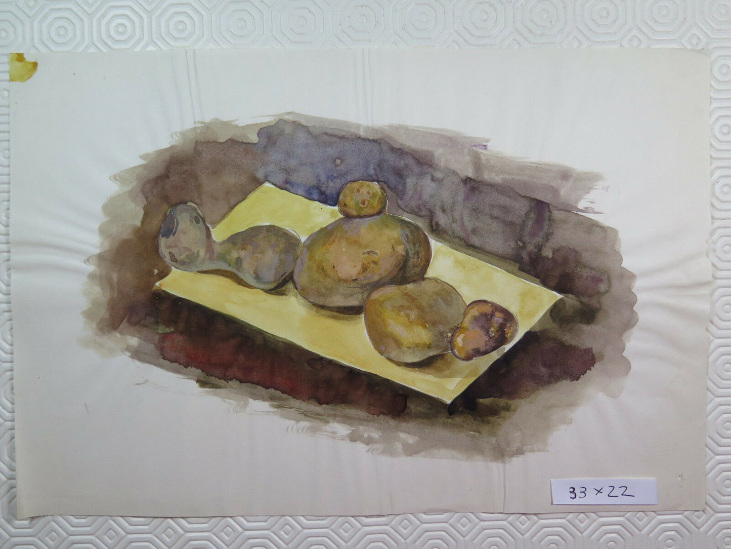 STILL LIFE PAINTED IN WATERCOLOR ON PAPER SKETCH PREPARATORY STUDY P28