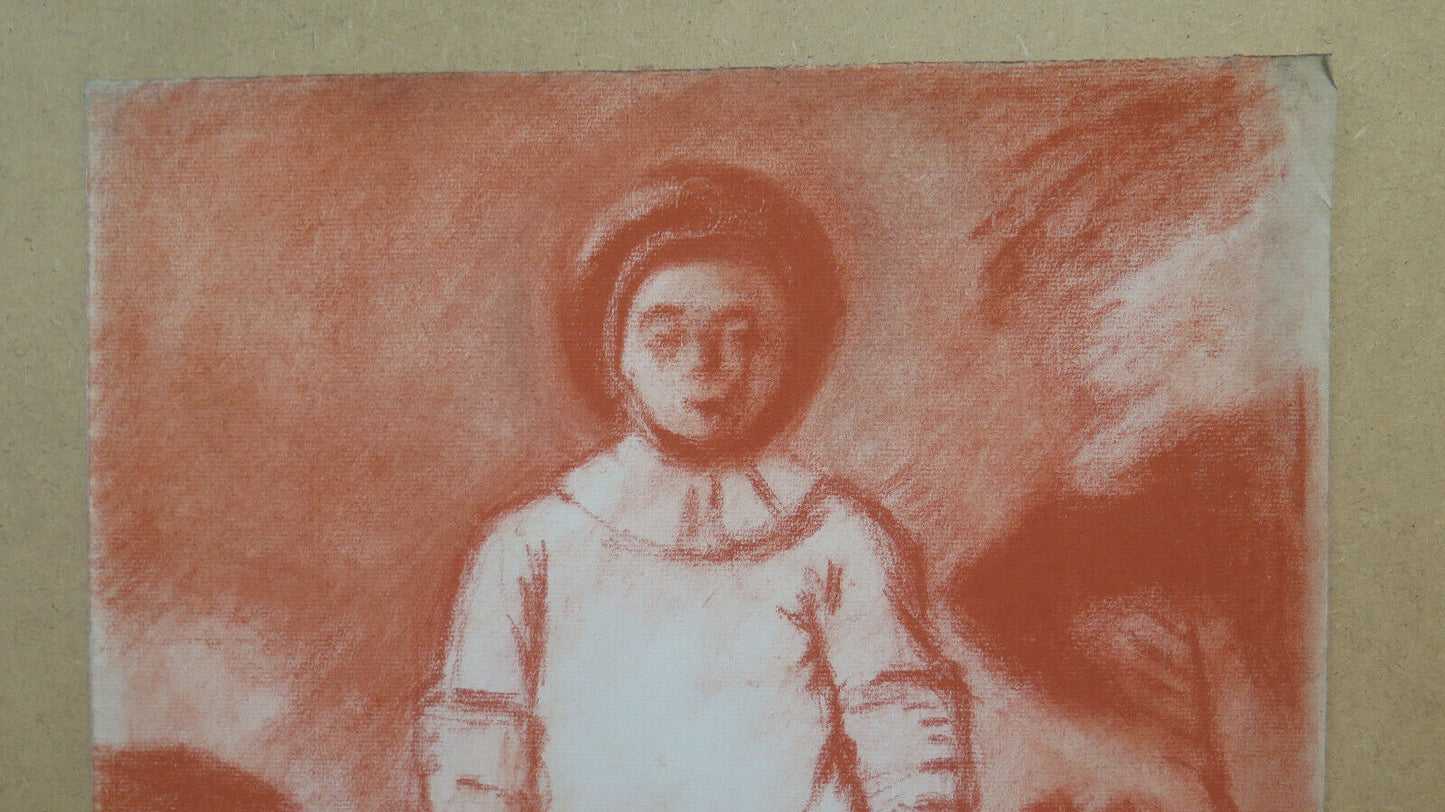 GRANDE DISEGNO ANTICO ISPIRATO WATTEAU PIERROT Pierre Duteurtre DUT BM53.1 E