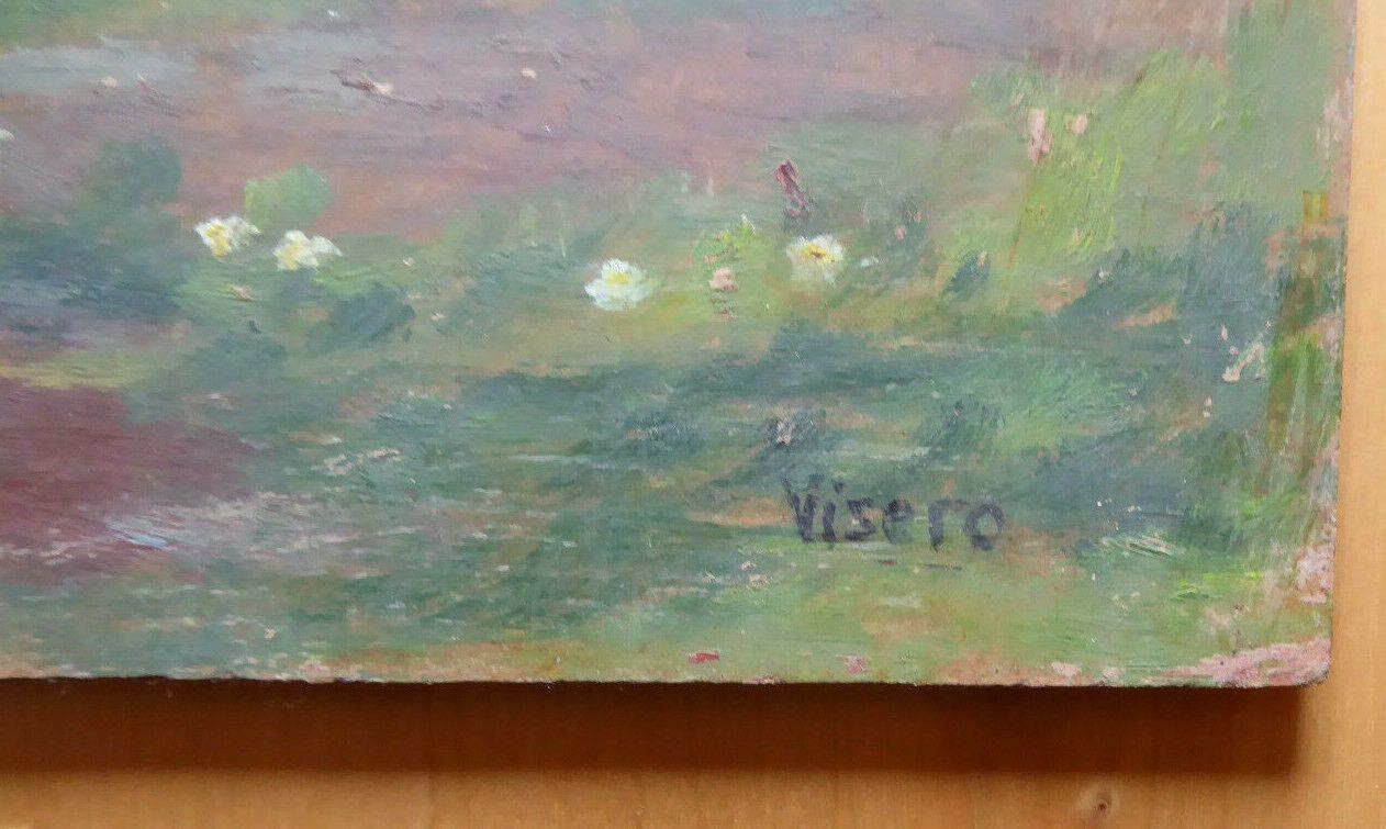 VECCHIO QUADRO IN STILE IMPRESSIONISTA VEDUTA GIARDINI SCUOLA SPAGNOLA '900 MD3 - Belbello Antiques