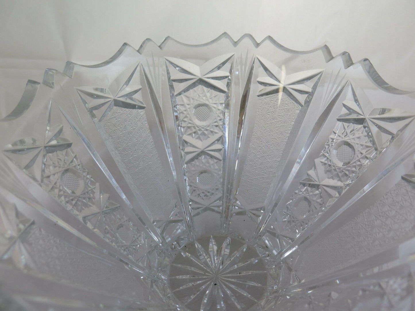 INSALATIERA IN VETRO MOLATO VINTAGE COPPA VINTAGE GLASS BOWL EARLY XX R34 - Belbello Antiques