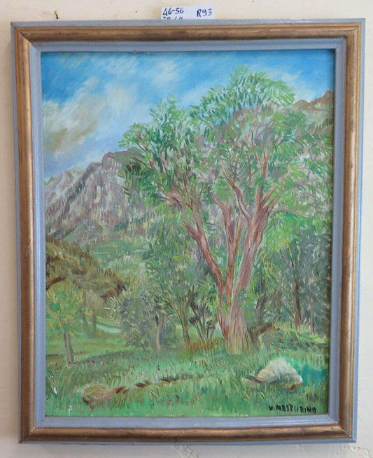 QUADRO AD OLIO SU TELA FIRMATO MESTURINO IN STILE IMPRESSIONISTA VINTAGE R93 - Belbello Antiques