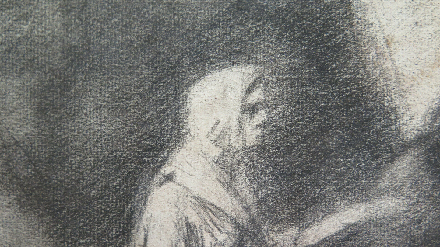 FRAGMENT OF AN ANCIENT DRAWING WORK BY FRENCH PAINTER Pierre Duteurtre DUT BM53.1