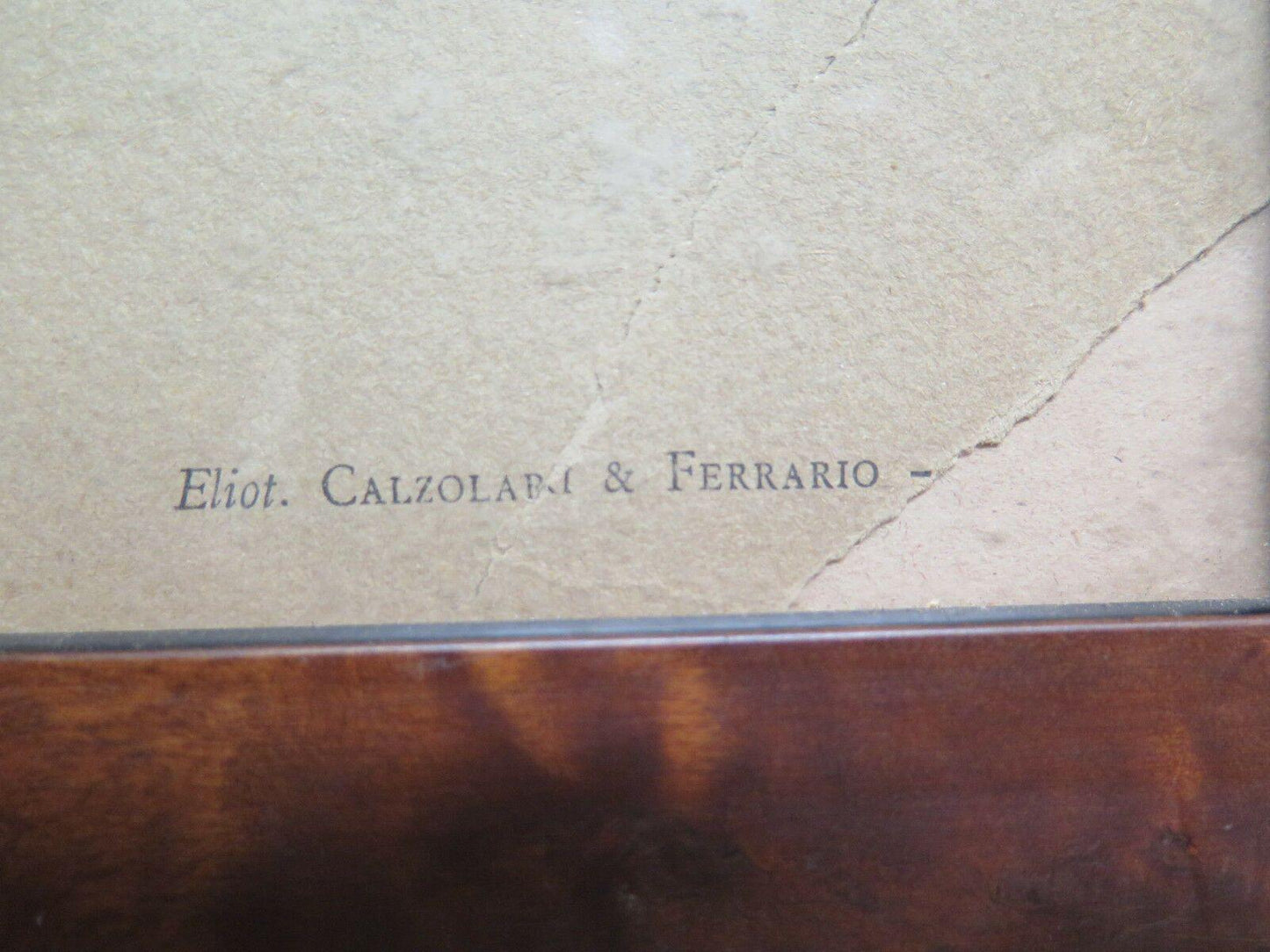 57x41 cm ELEGANTE CORNICE IN LEGNO OTTIME CONDIZIONI CON STAMPA IN OMAGGIO G39 - Belbello Antiques
