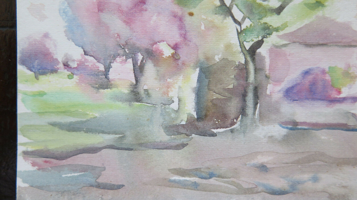 SMALL WATERCOLOR PAINTING ON PAPER WORK BY THE PAINTER G. PANCALDI P28.4 