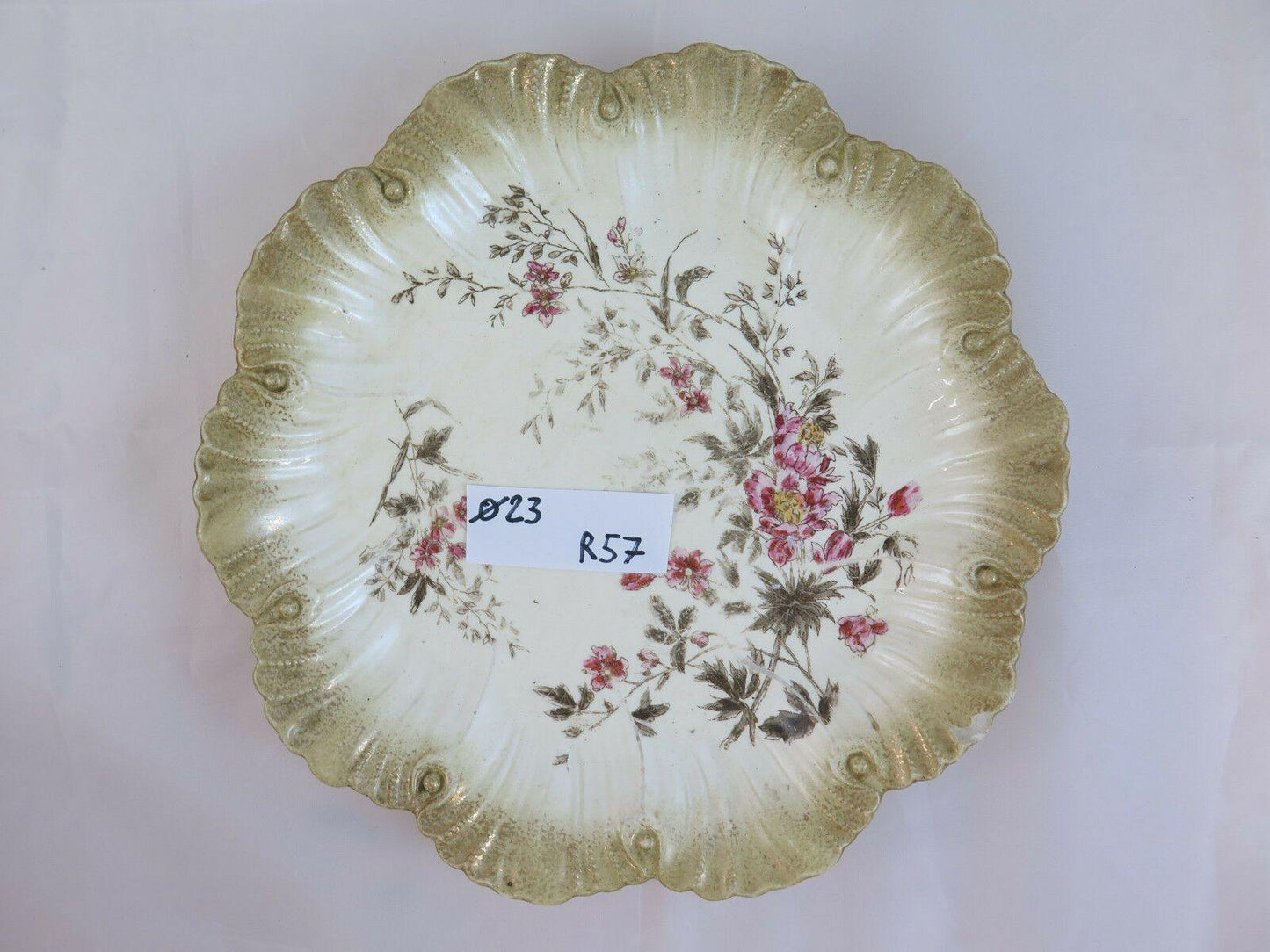 ANTICO PIATTO IN CERAMICA CENTROTAVOLA MARCHIATO ANTIQUE CERAMIC PLATE R57 - Belbello Antiques