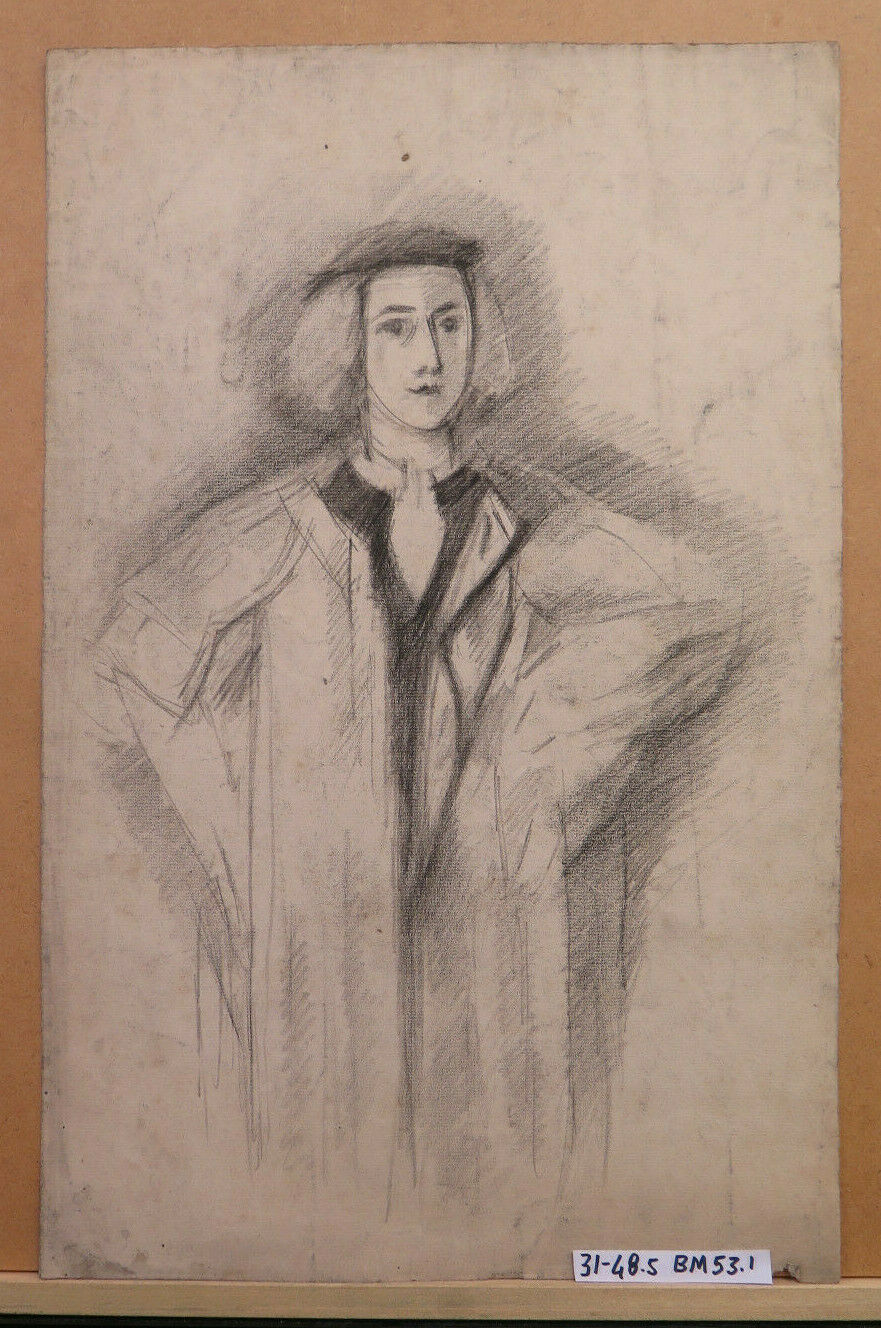 LARGE SKETCH ON UNFINISHED PAPER PORTRAIT WORK Pierre Duteurtre DUT BM53.1 