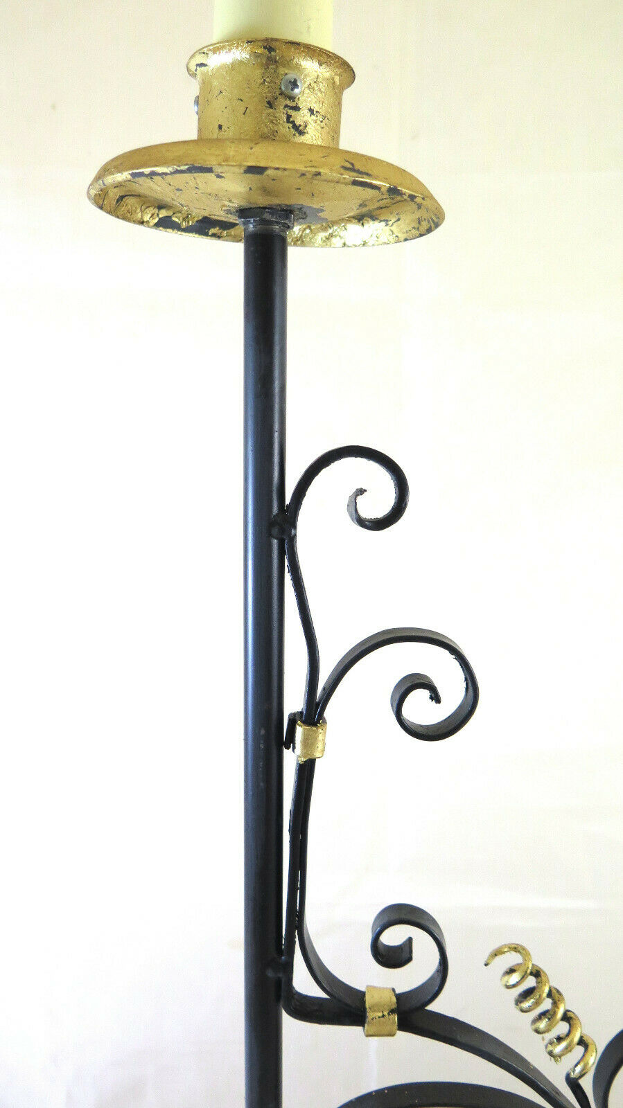 ABAT-JOUR VINTAGE WROUGHT IRON LIVING ROOM DESK TABLE LAMP CH31 