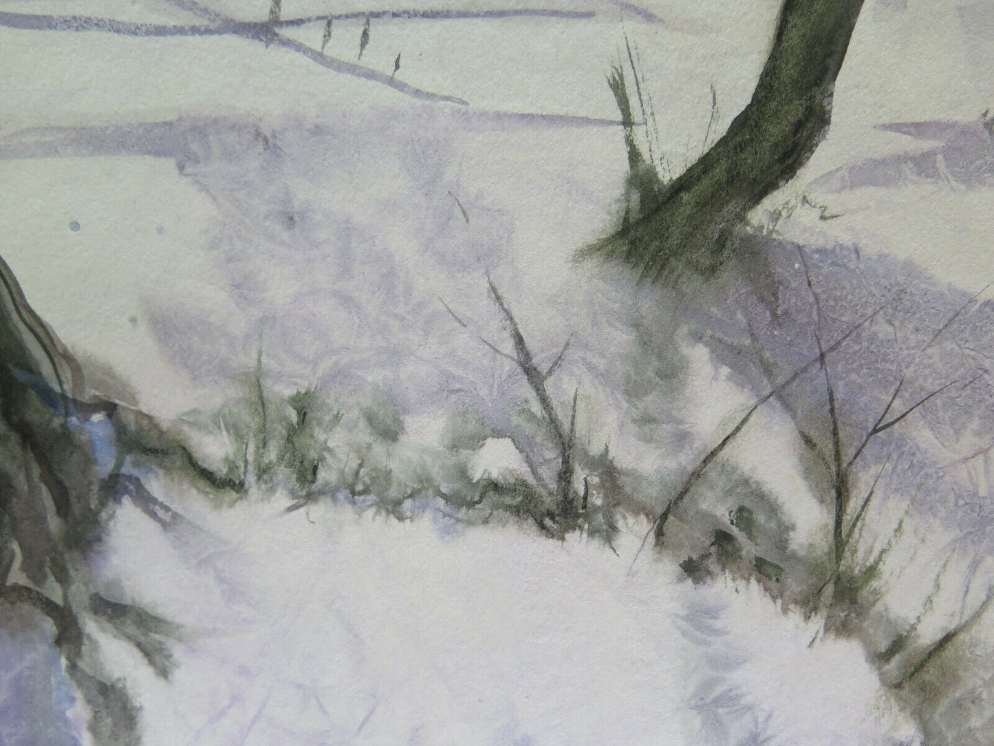 VINTAGE PAINTING SNOWY WINTER LANDSCAPE PAINTED WITH THE FROST TECHNIQUE P14