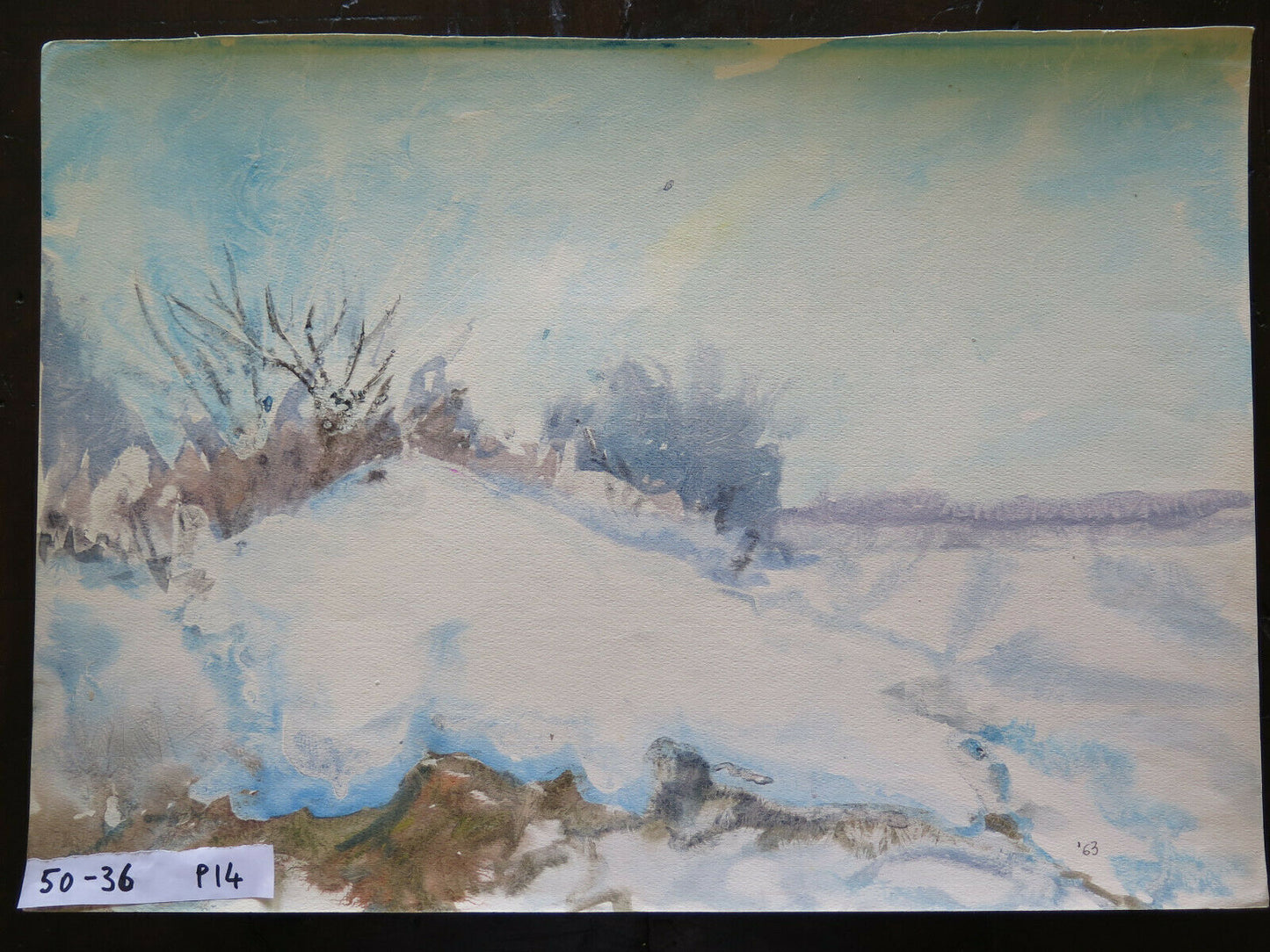 50x36 cm DREAM PAINTING PAINTED WITH THE FROST TECHNIQUE WINTER LANDSCAPE P14