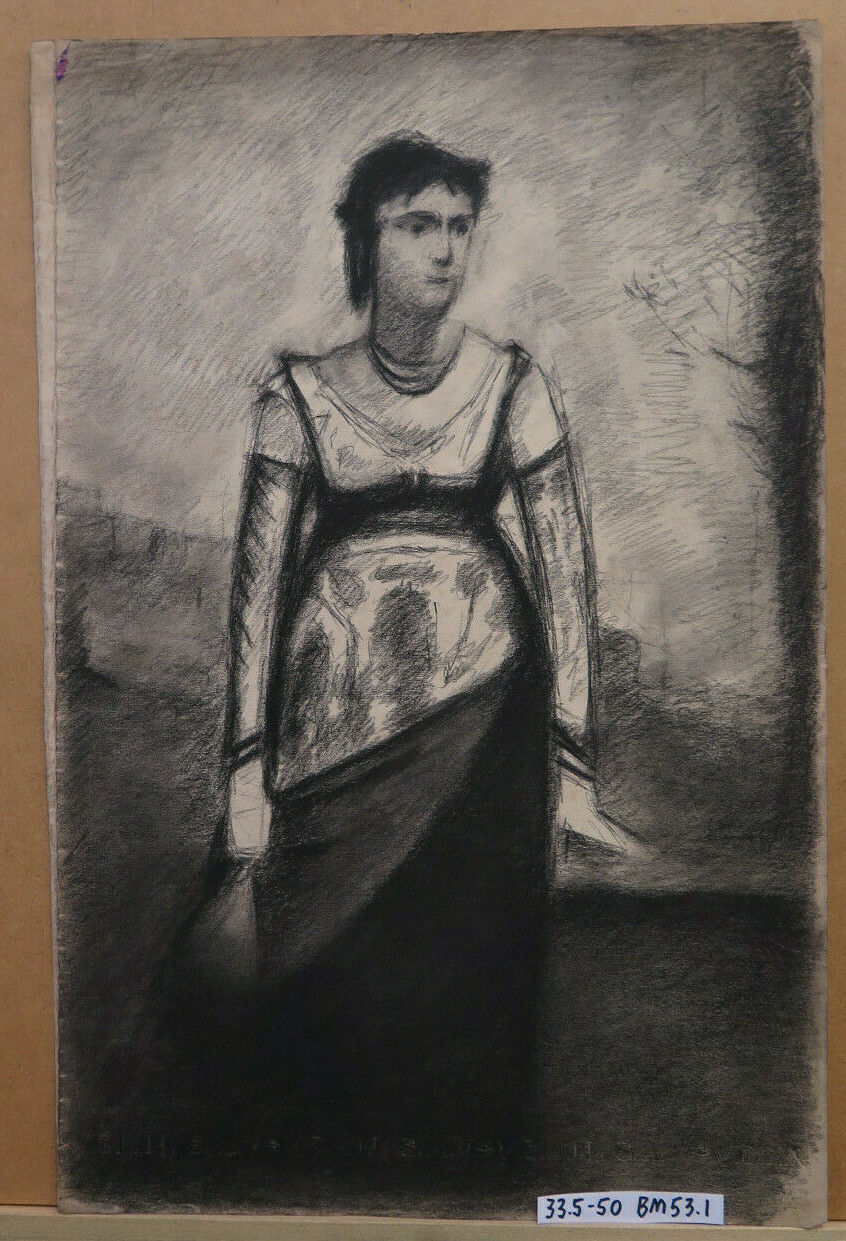 DISEGNO ANTICO RITRATTO SIGNORA DONNA ARTISTA Pierre Duteurtre detto DUT BM53.1