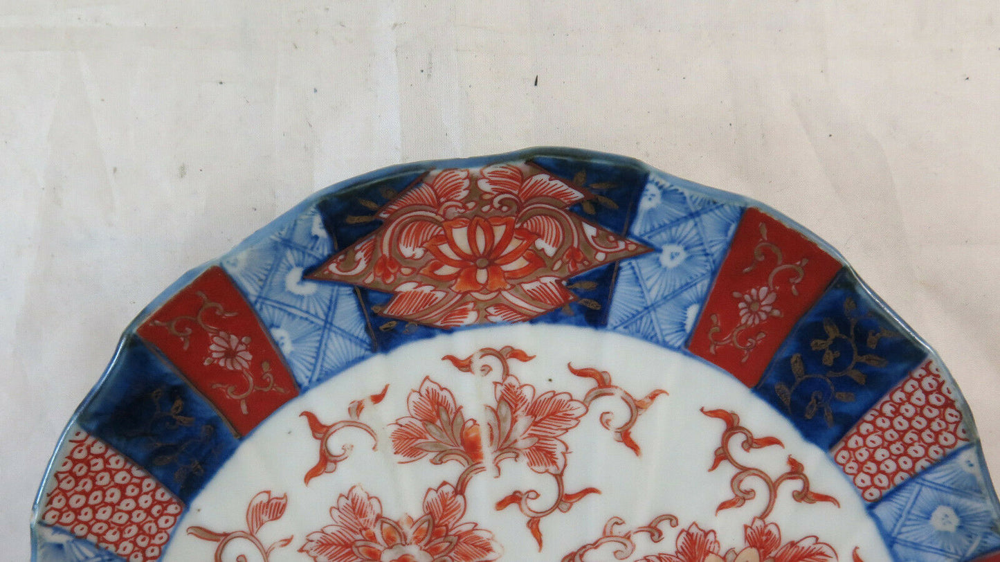 ANTIQUE IMARI PORCELAIN PLATE ANTIQUE SHELL JAPAN CERAMIC ASIA BM25 