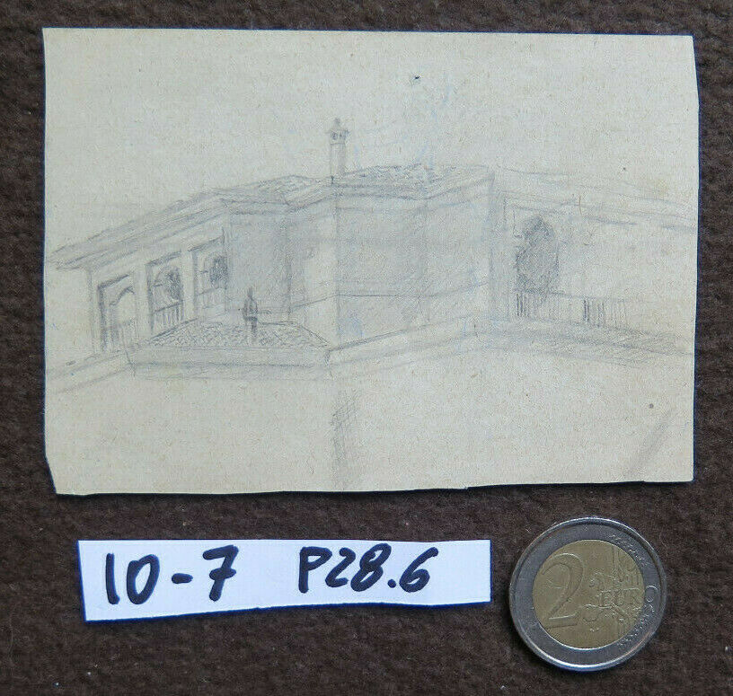 DISEGNO ANTICO ARCHITETTONICO EDIFICIO MODENA 1940 CIRCA MATITA SU CARTA P28.6 - Belbello Antiques