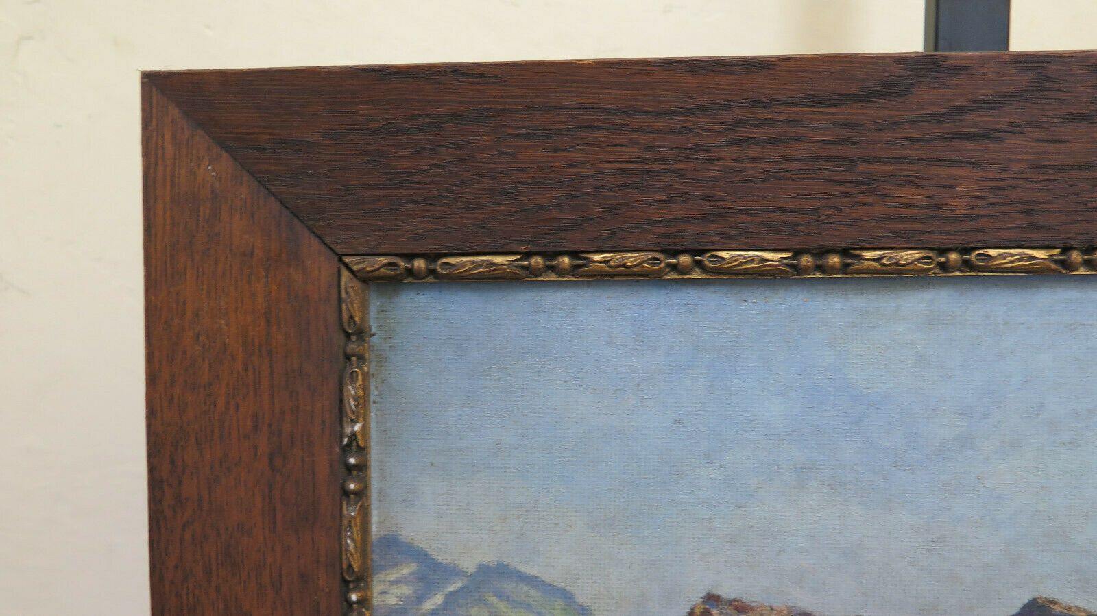 QUADRO ANTICO BAITA DI MONTAGNA PAESAGGIO ALPI ALPINO FIRMATO MAIGOT BM46 - Belbello Antiques