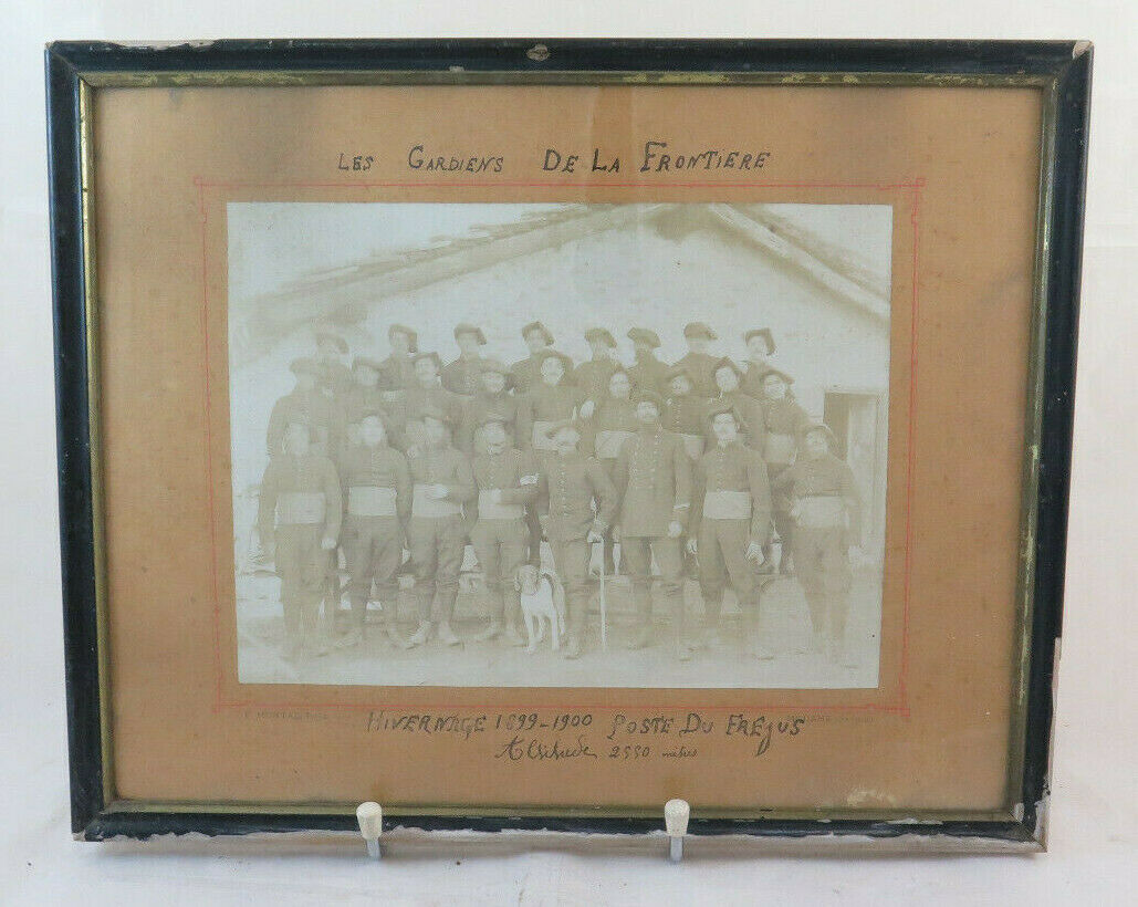 ANTIQUE PHOTOGRAPH BORDER GUARDS FREJUS MODANE FRANCE SAVOIE 1899 PHOTO BM43 