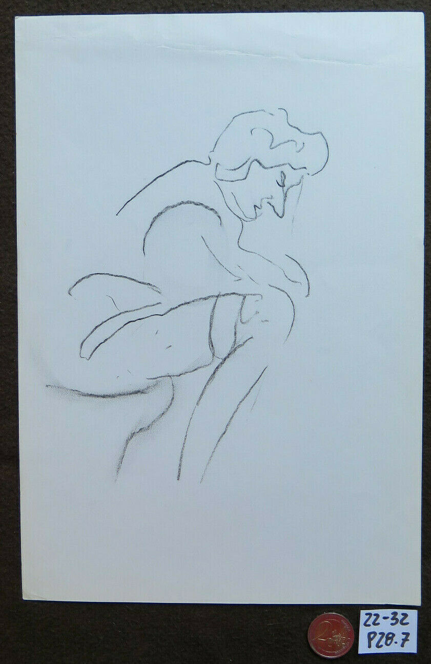 DISEGNO MATITA SU CARTA BOZZETTO PREPARATORIO STUDIO PER FIGURA INTERA P28.7